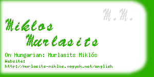 miklos murlasits business card